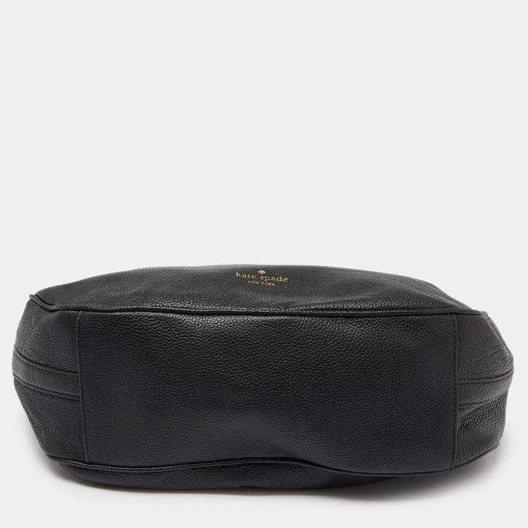 Pre Owned Kate Spade Black Leather Zip Shoulder Bag