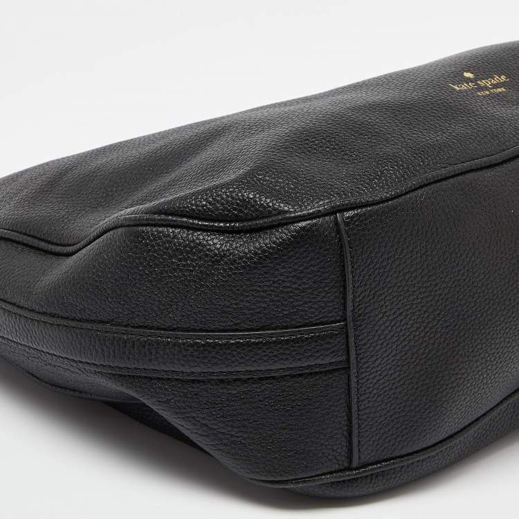 Pre Owned Kate Spade Black Leather Zip Shoulder Bag