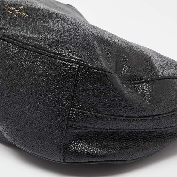 Pre Owned Kate Spade Black Leather Zip Shoulder Bag