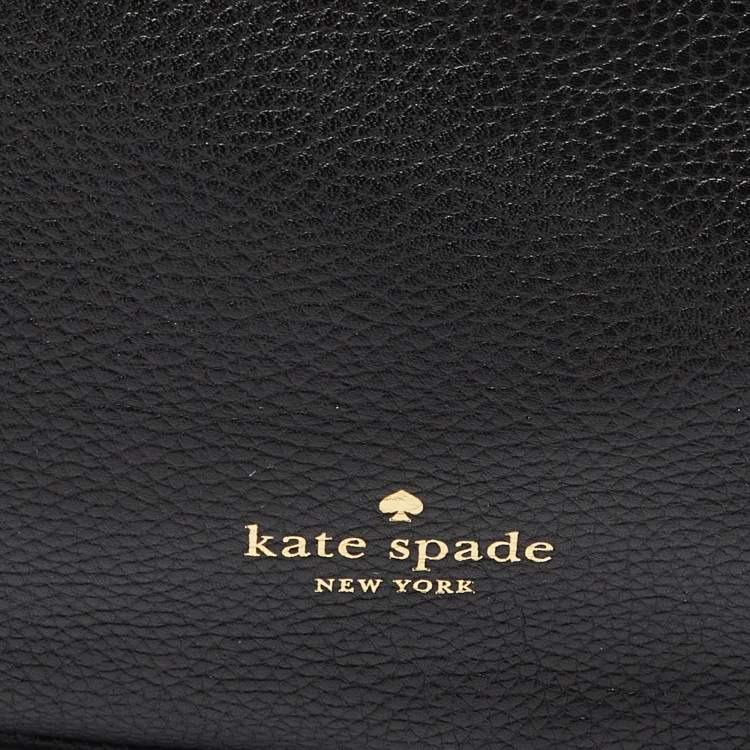 Pre Owned Kate Spade Black Leather Zip Shoulder Bag