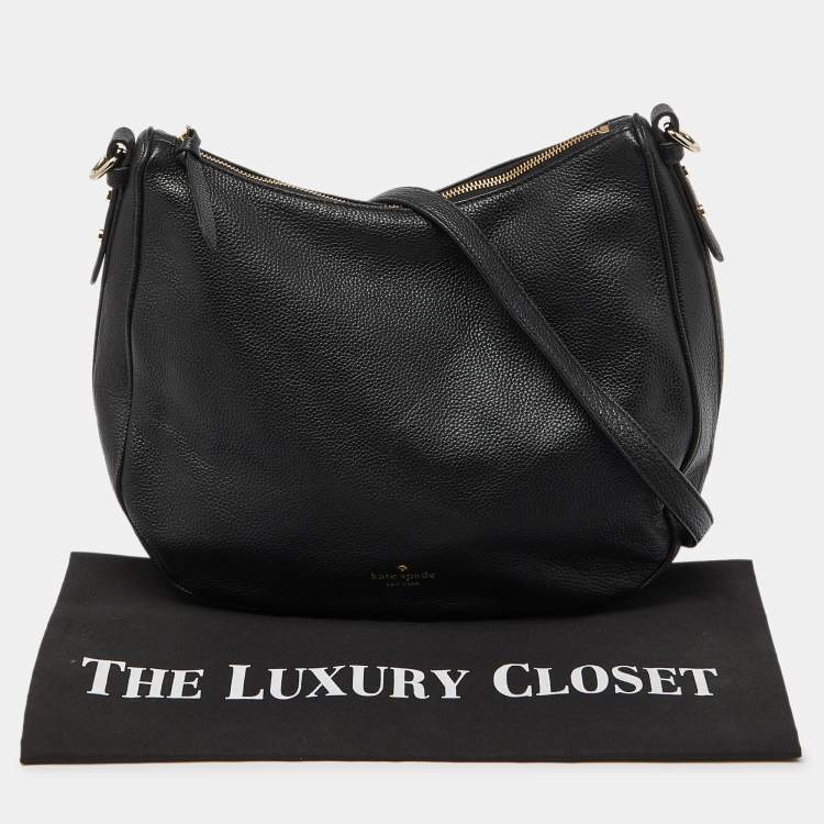 Pre Owned Kate Spade Black Leather Zip Shoulder Bag
