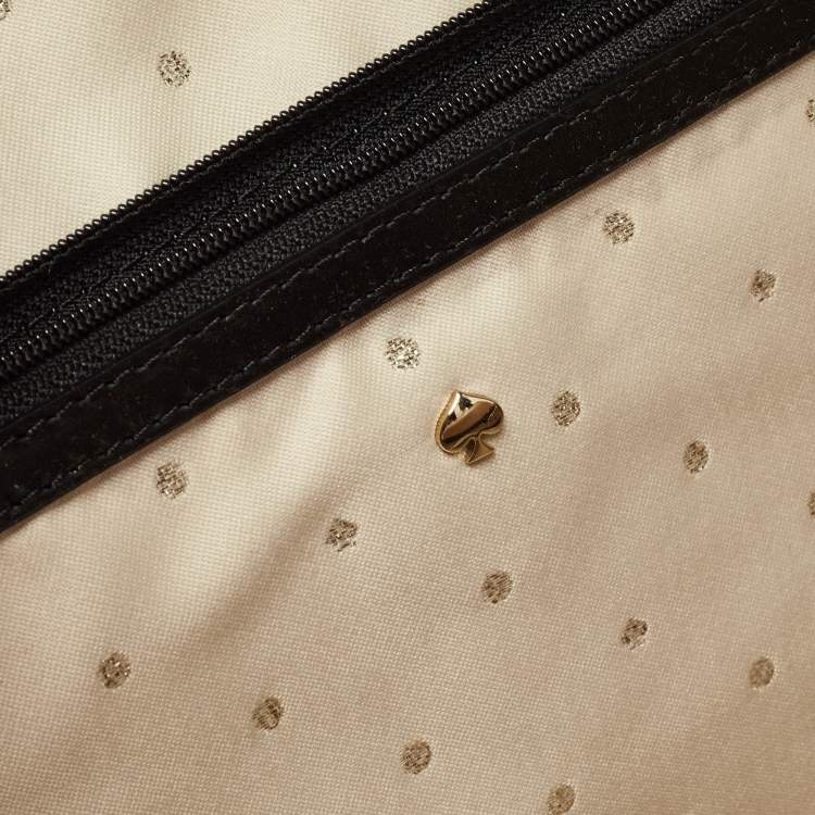 Pre Owned Kate Spade Beige/Black Leather 2 Park Avenue Beau Tote