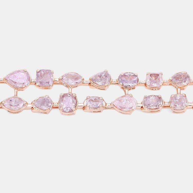 Pre Owned 7.26 cts Pink Diamond 18K Rose Gold Tennis Bracelet