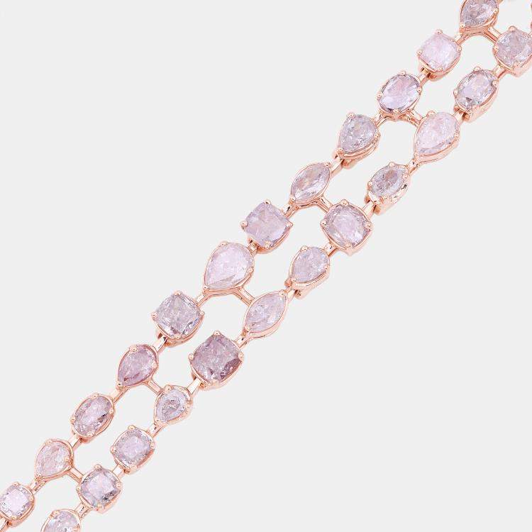Pre Owned 7.26 cts Pink Diamond 18K Rose Gold Tennis Bracelet