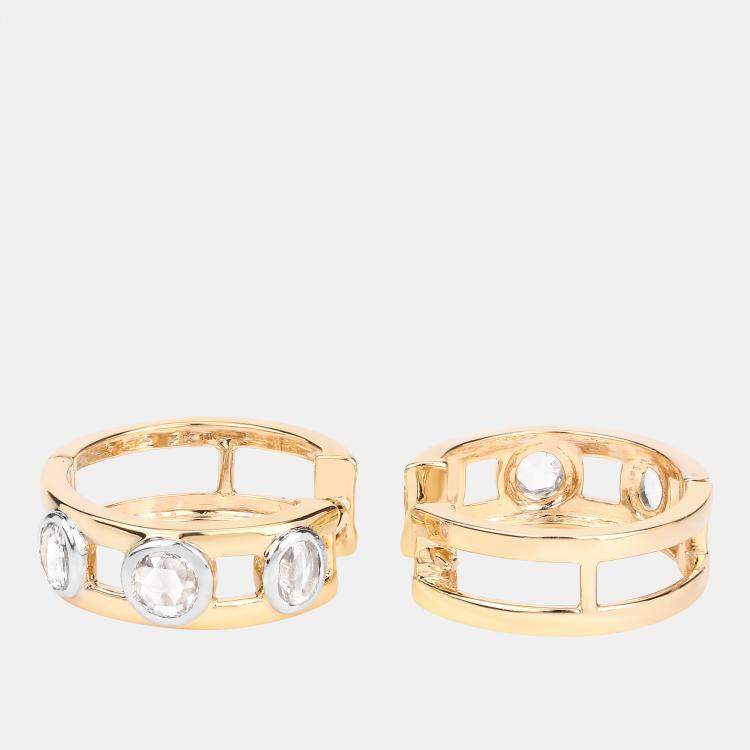 Pre Owned 0.69 cts Diamond 14K Yellow Gold Hoop Earrings