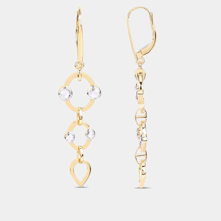 Pre Owned 1.02 cts Diamond 14K Yellow Gold Dangle Earrings