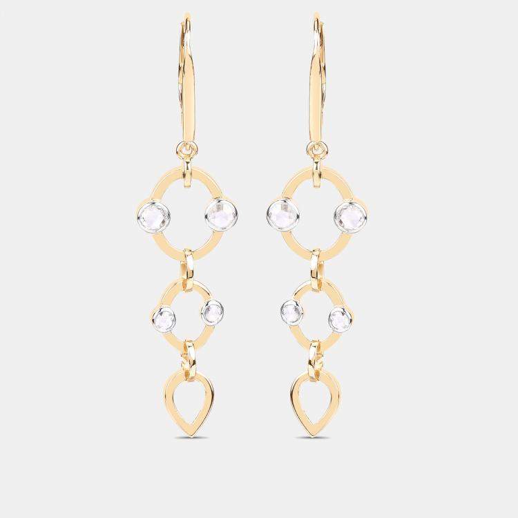 Pre Owned 1.02 cts Diamond 14K Yellow Gold Dangle Earrings