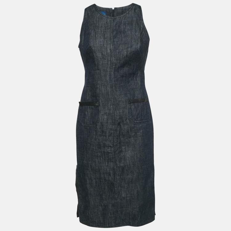 Pre Owned Kenzo Navy Blue Denim Jeans Sleeveless Short Dress M