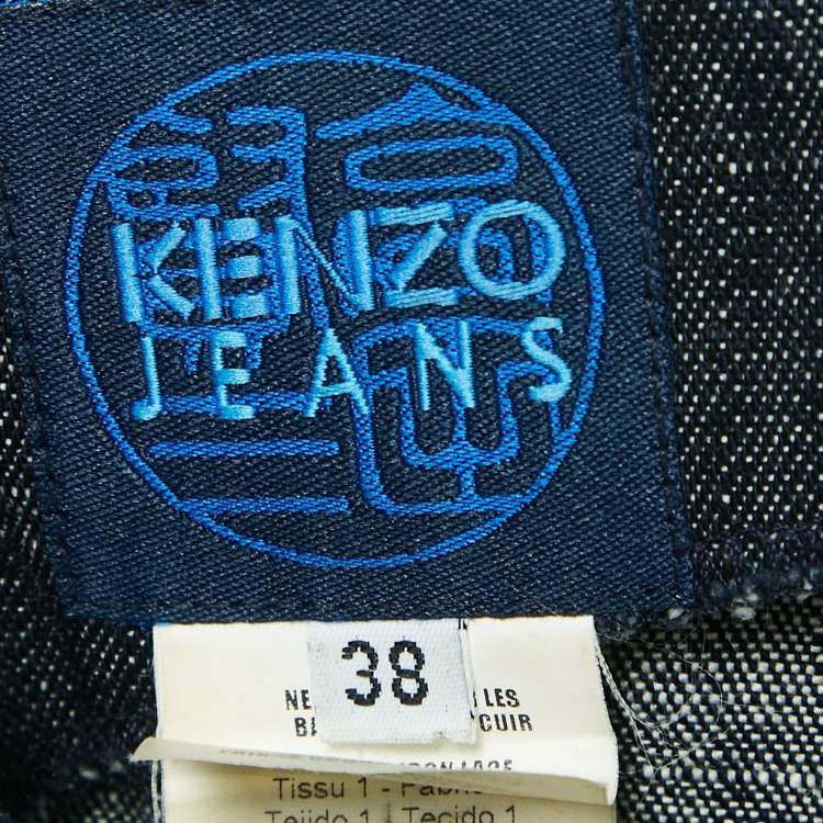 Pre Owned Kenzo Navy Blue Denim Jeans Sleeveless Short Dress M