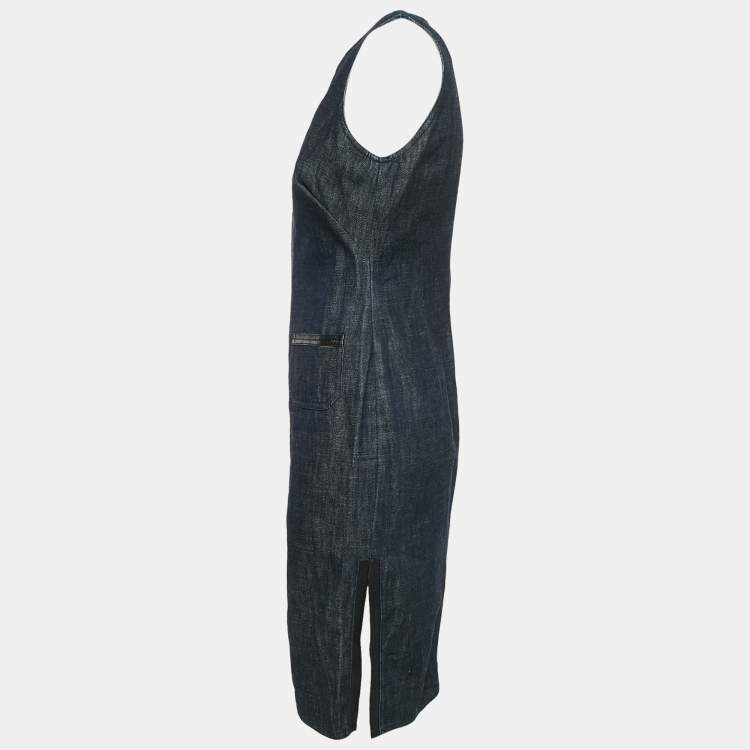 Pre Owned Kenzo Navy Blue Denim Jeans Sleeveless Short Dress M