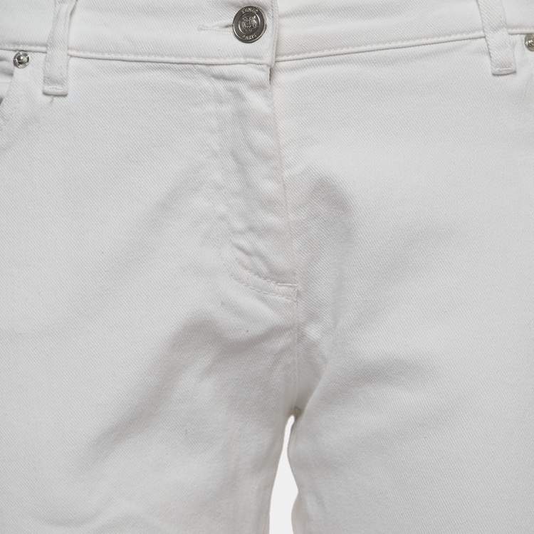 Pre Owned Kenzo White Denim Slim Fit Jeans S 