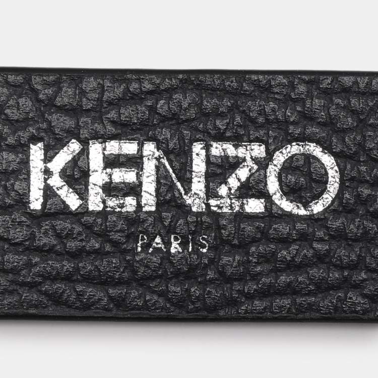 Pre Owned Kenzo Blue/Black Leather Waist Belt 