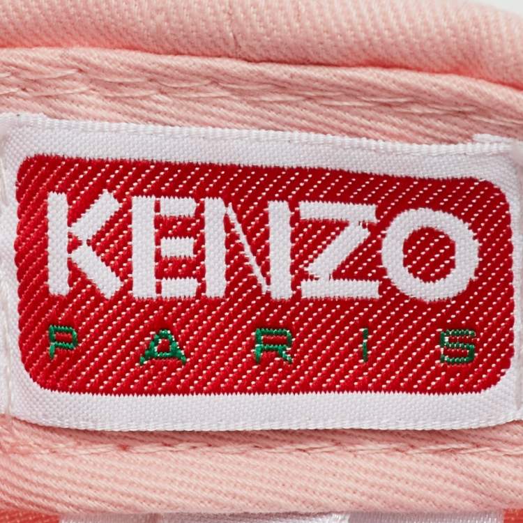Pre Owned  Kenzo Pink Logo Print Cotton Baseball Cap One Size