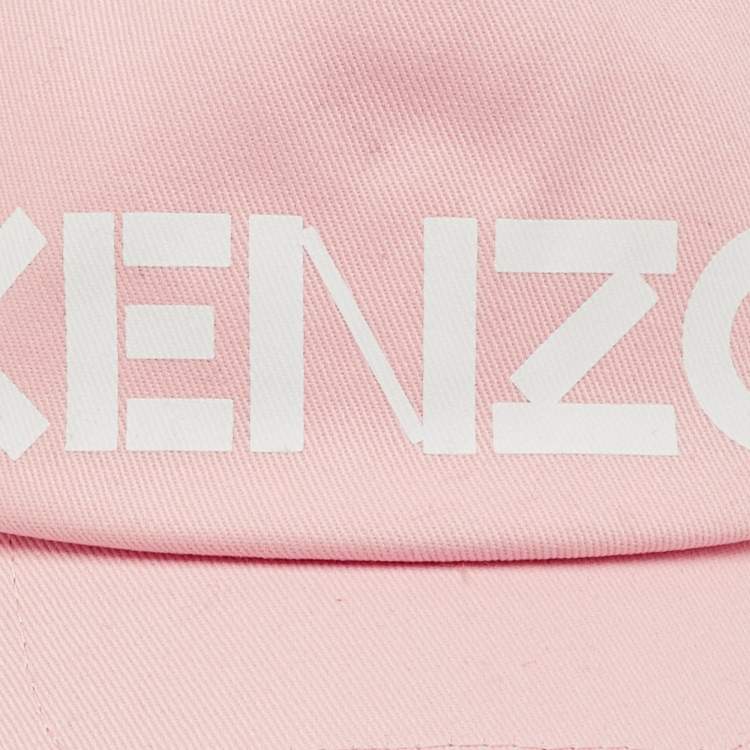 Pre Owned  Kenzo Pink Logo Print Cotton Baseball Cap One Size