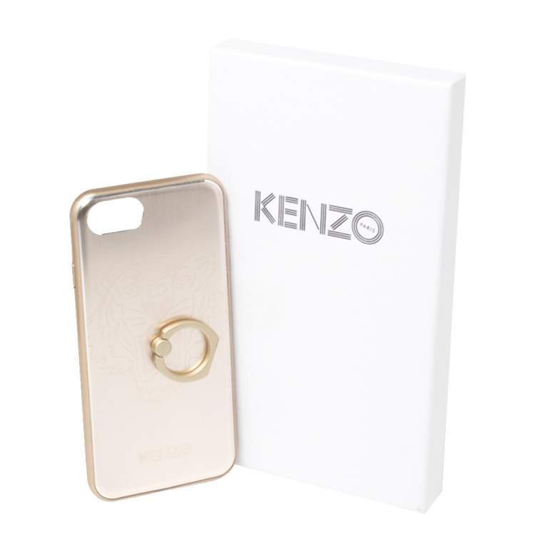 Pre Owned Kenzo Metallic Gold Tiger Print iPhone 7/8 Case