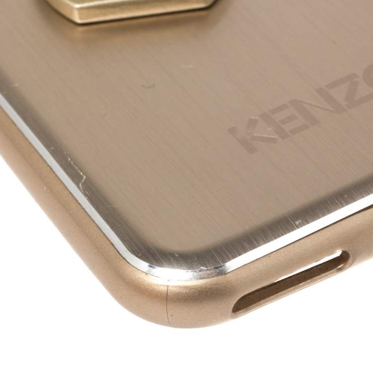 Pre Owned Kenzo Metallic Gold Tiger Print iPhone 7/8 Case