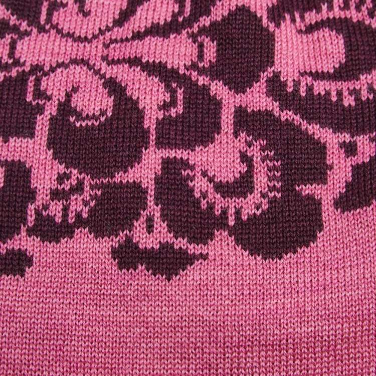 مملوكة مسبقًا Kenzo Pink Floral Jacquard Wool Beanie