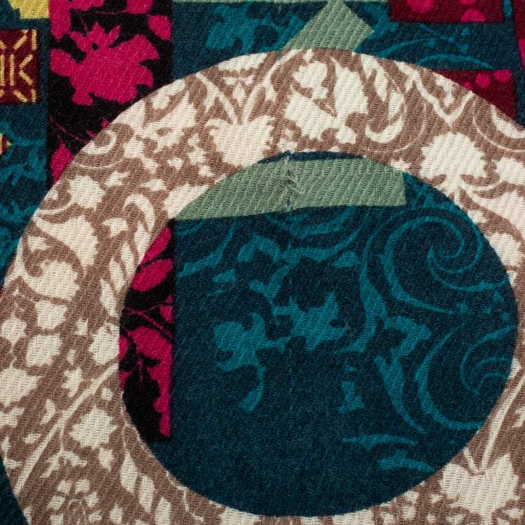 Pre Owned Kenzo Multicolor Logo Print Wool Blend Scarf