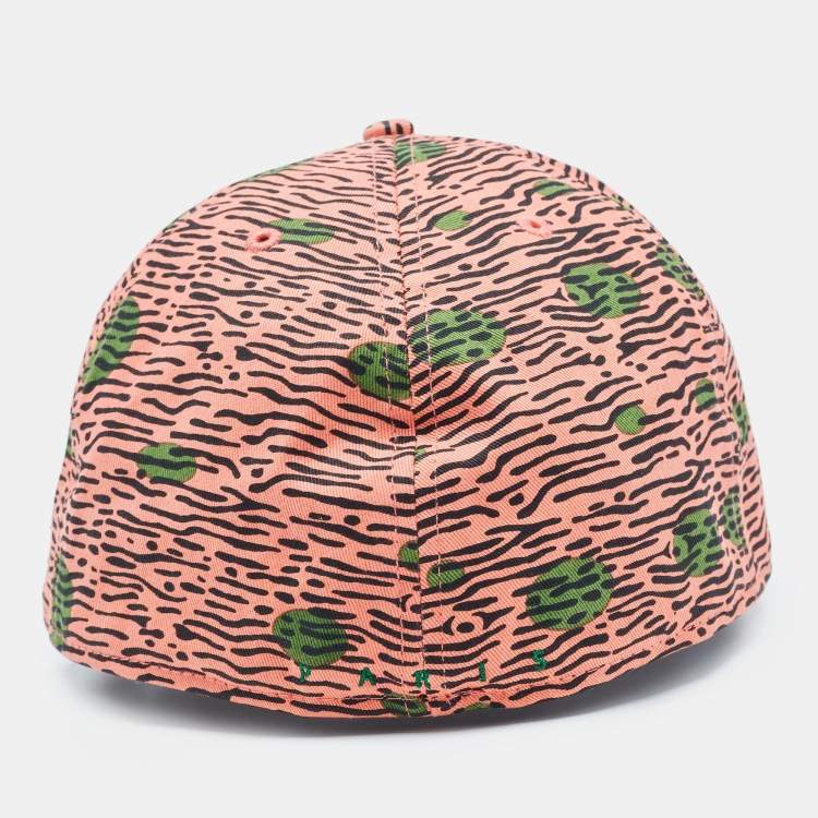 Pre Owned Kenzo Pink Print Cotton New Era 59 Baseball Cap Size 61.5