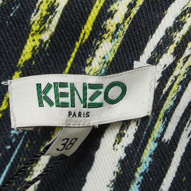 Pre Owned Kenzo Multicolor Printed Cotton Zip Detailed Sleeveless  Jacket M