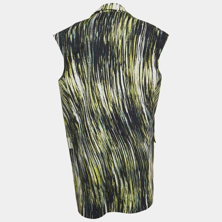 Pre Owned Kenzo Multicolor Printed Cotton Zip Detailed Sleeveless  Jacket M