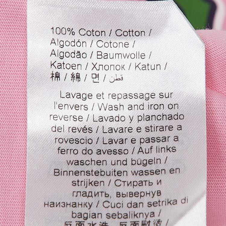 Pre Owned Kenzo Pink Logo Print Cotton Relax Fit T-Shirt S