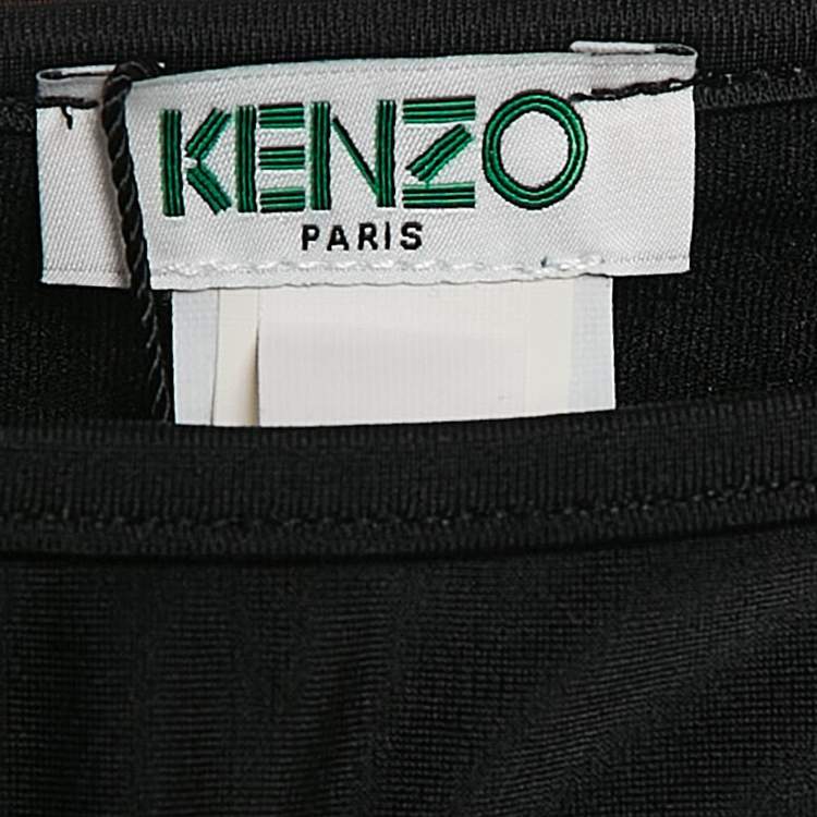 Pre Owned Kenzo Black Eye Print Jersey Triangular Bikini Set XS
