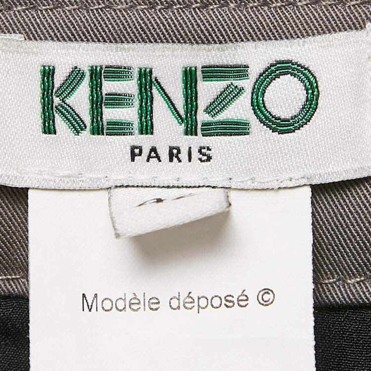 Pre Owned Kenzo Blue/Multicolor Printed Crepe Short Skirt L