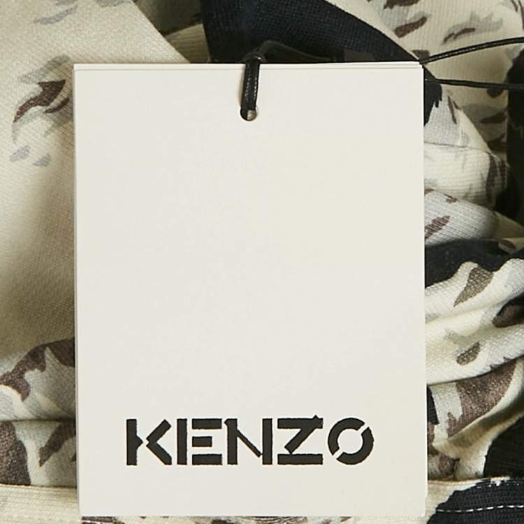 Pre Owned Kenzo Grey Polar Bear Print Cotton High Neck Sweatshirt S