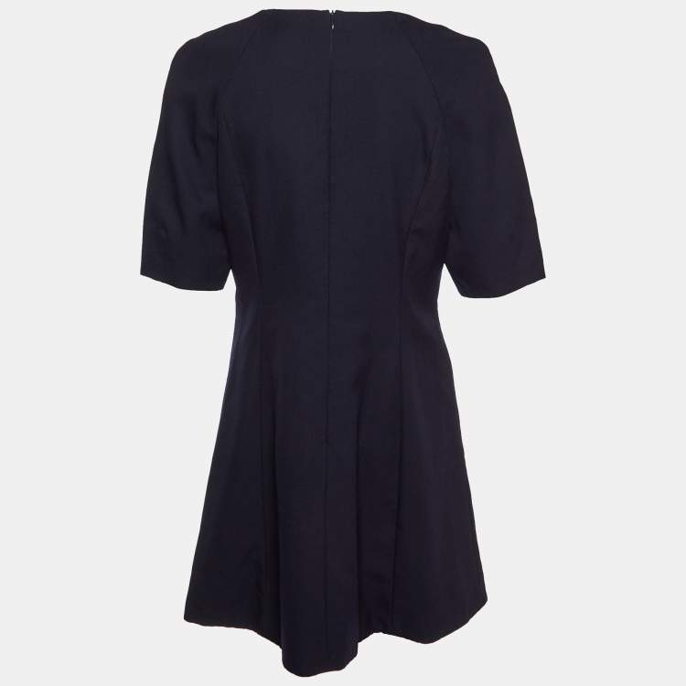 مملوكة مسبقًا Kenzo Navy Blue Wool Shift Dress L
