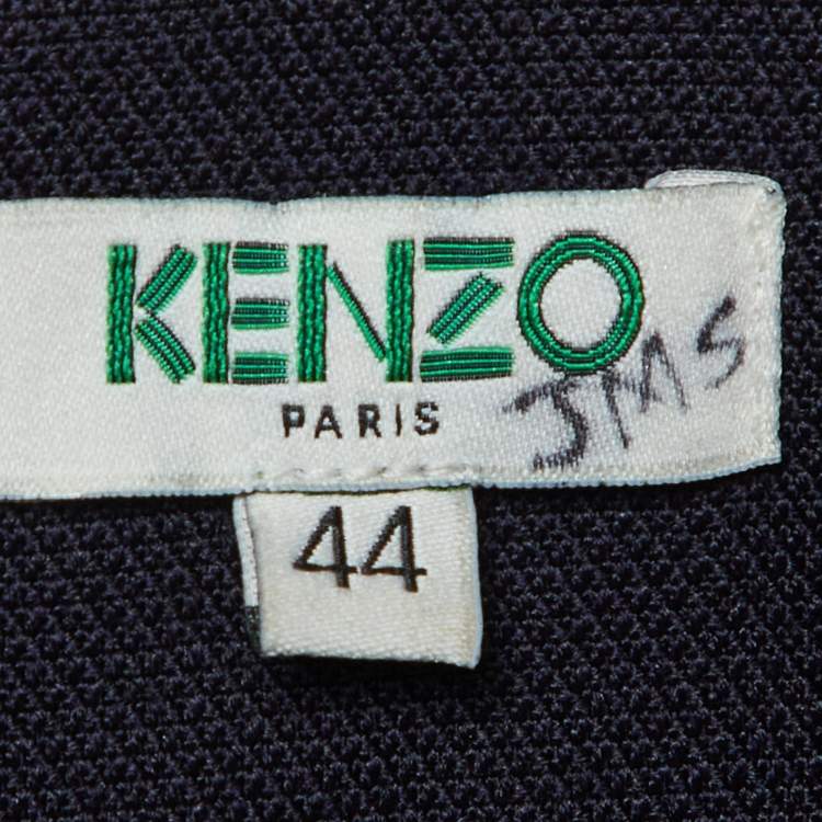 مملوكة مسبقًا Kenzo Navy Blue Wool Shift Dress L