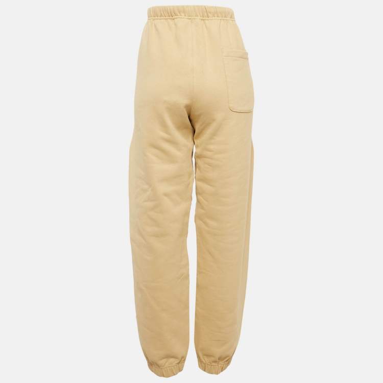 Pre Owned Kenzo Beige Cotton Knit Applique Detail Classic Jogger Pants S