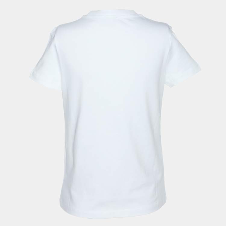 Pre Owned Kenzo White Jersey Sequin Logo T-Shirt XS