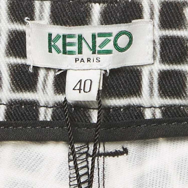 Pre Owned Kenzo Black Printed Denim Skinny Jeans M Waist 30"