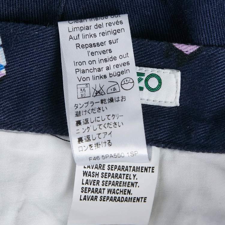 Pre Owned Kenzo Blue Printed Denim Skinny Jeans M Waist 30"