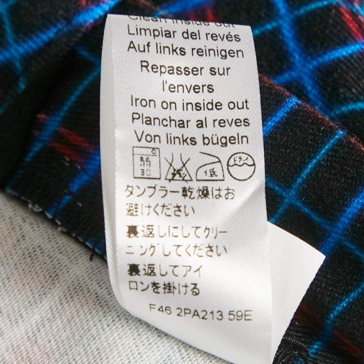 مملوكة مسبقًا Kenzo Blue Irregular Check Denim Skinny Jeans S Waist 29"