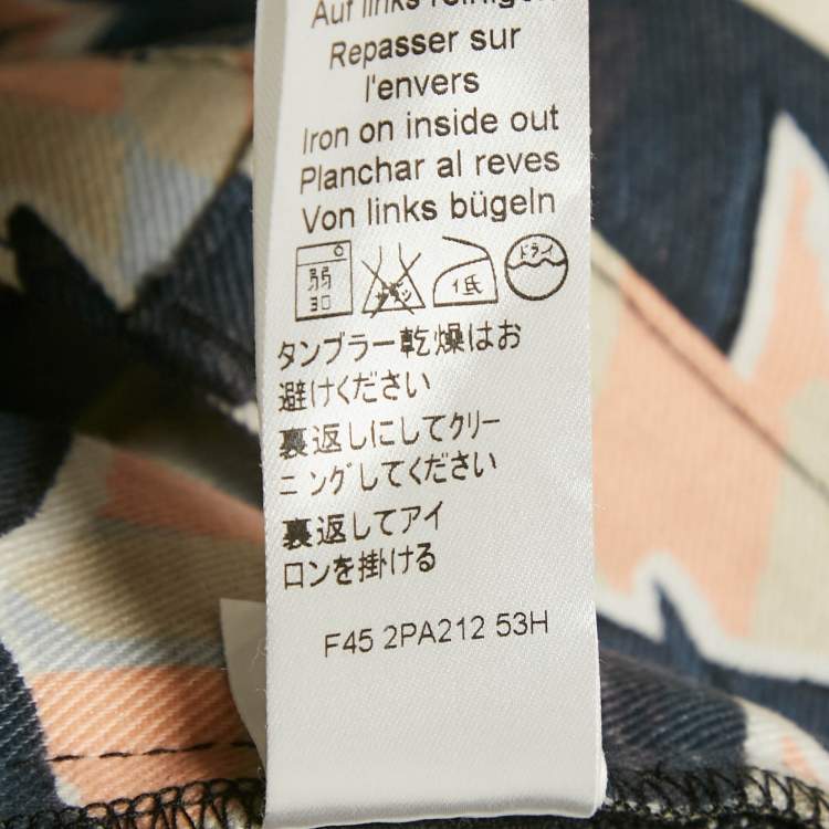 Pre Owned Kenzo Blue Printed Denim Skinny Jeans S Waist 28''