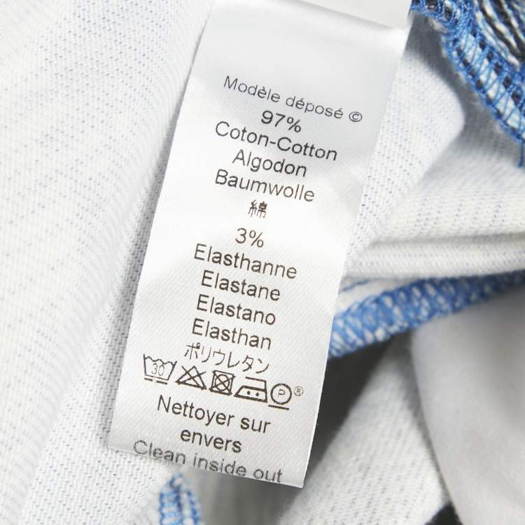 Pre Owned Kenzo Blue Printed Denim Skinny Jeans S