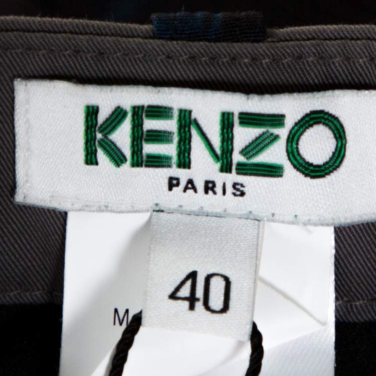 Pre Owned Kenzo Multicolor Abstract Print Side Slit Detail Fitted Skirt M