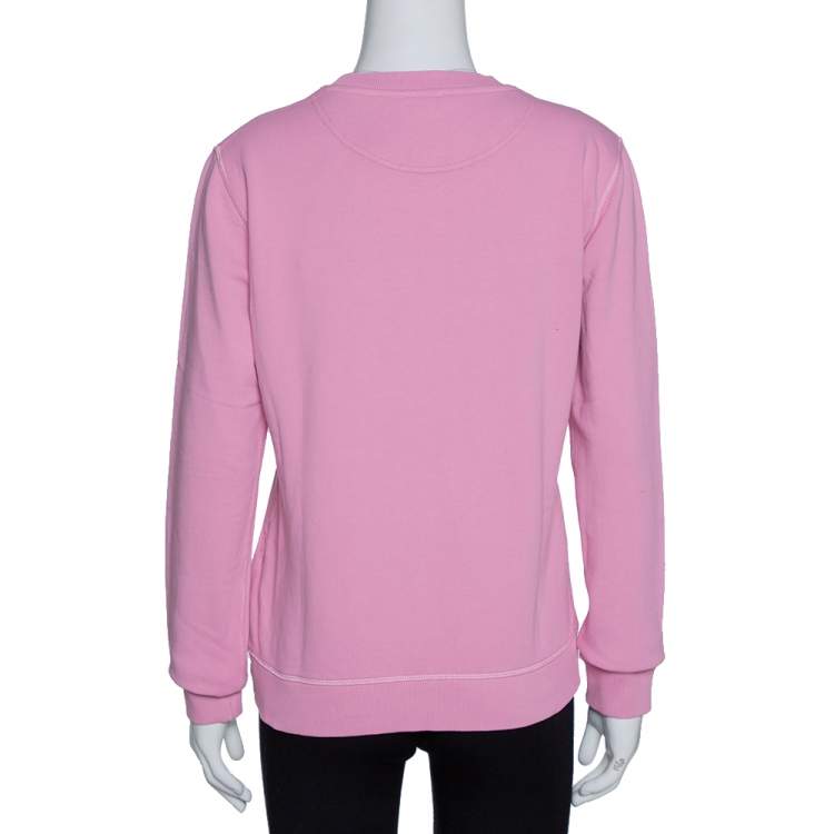 Pre Owned Kenzo Pink Cotton Bleached Tiger Fitted Sweatshirt M 