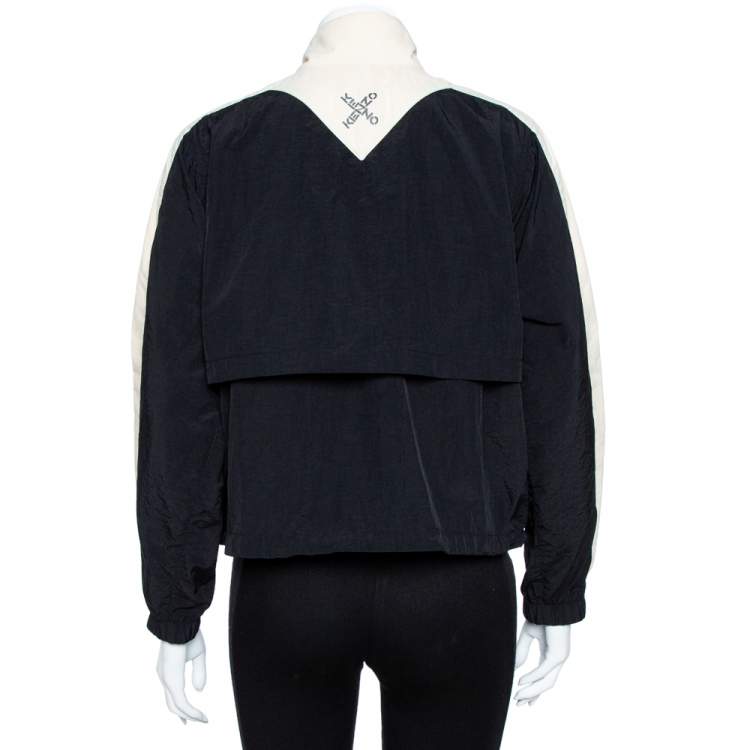 Pre Owned Kenzo Sport Black Stripe Detail Short Windbreaker XS