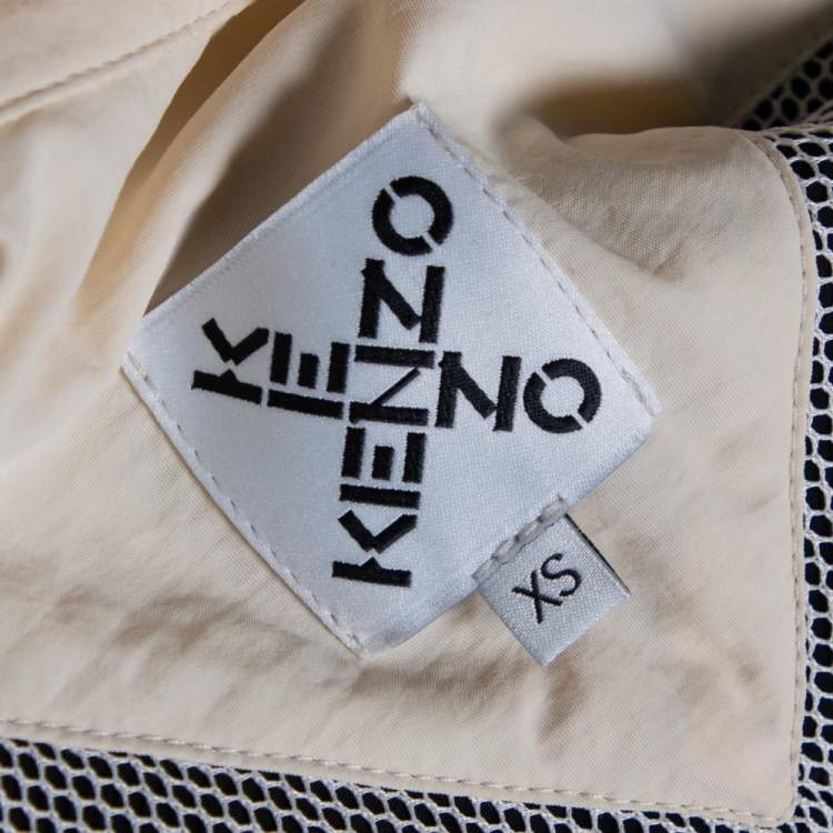 Pre Owned Kenzo Sport Black Stripe Detail Short Windbreaker XS