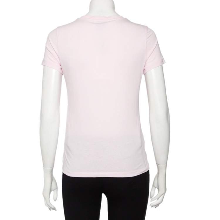 مملوكة مسبقًا Kenzo Light Pink Cotton Tiger Logo Printed T-Shirt XS