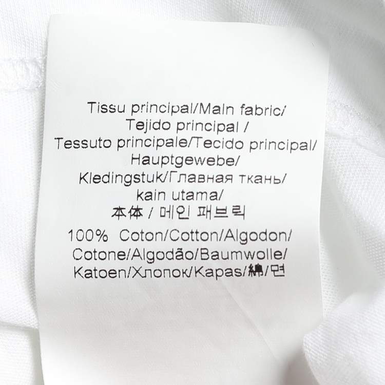 Pre Owned Kenzo White Flocked Eye Cotton Knit T-Shirt S