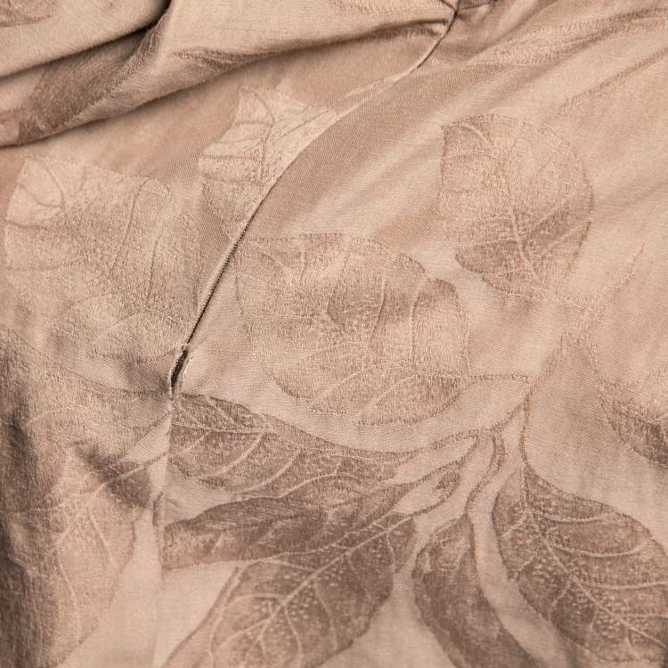 Pre Owned Kenzo Brown Cotton Floral Embroidered Sleeveless Jumpsuit M