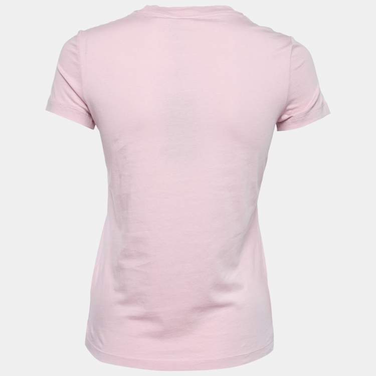 Pre Owned Kenzo Pink Tiger Logo Printed Cotton Short Sleeve T-Shirt XS
