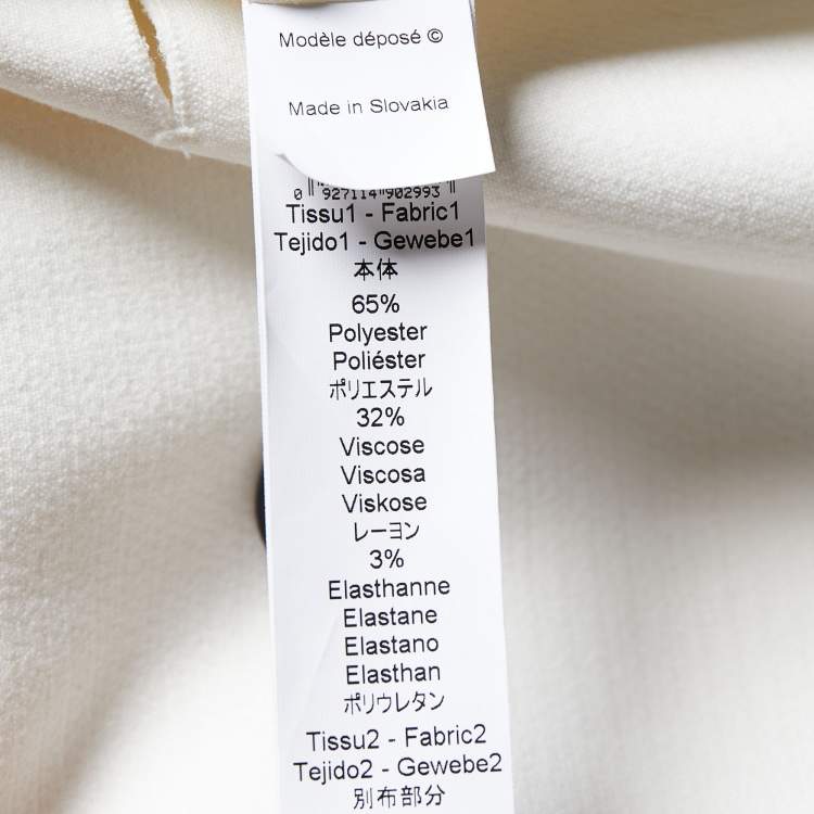 Pre Owned Kenzo White Contrast Detail Double Breasted Coat M
