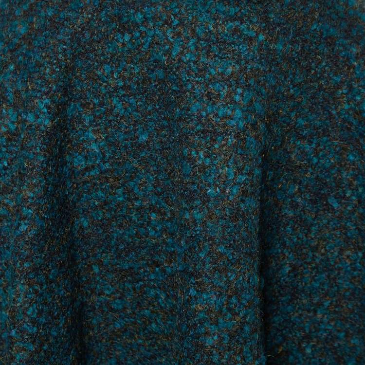 Pre Owned Kenzo Dark Green Boucle Mini Skirt M