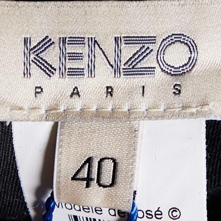 Pre Owned Kenzo Dark Green Boucle Mini Skirt M