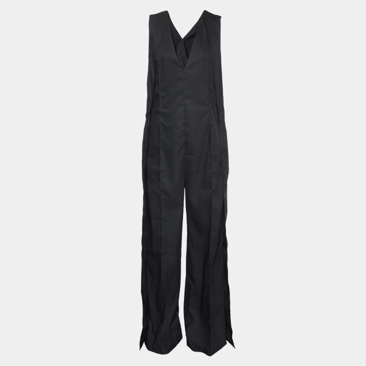 Pre Owned Kenzo Black Crepe V Neck Sleeveless Jumpsuit M